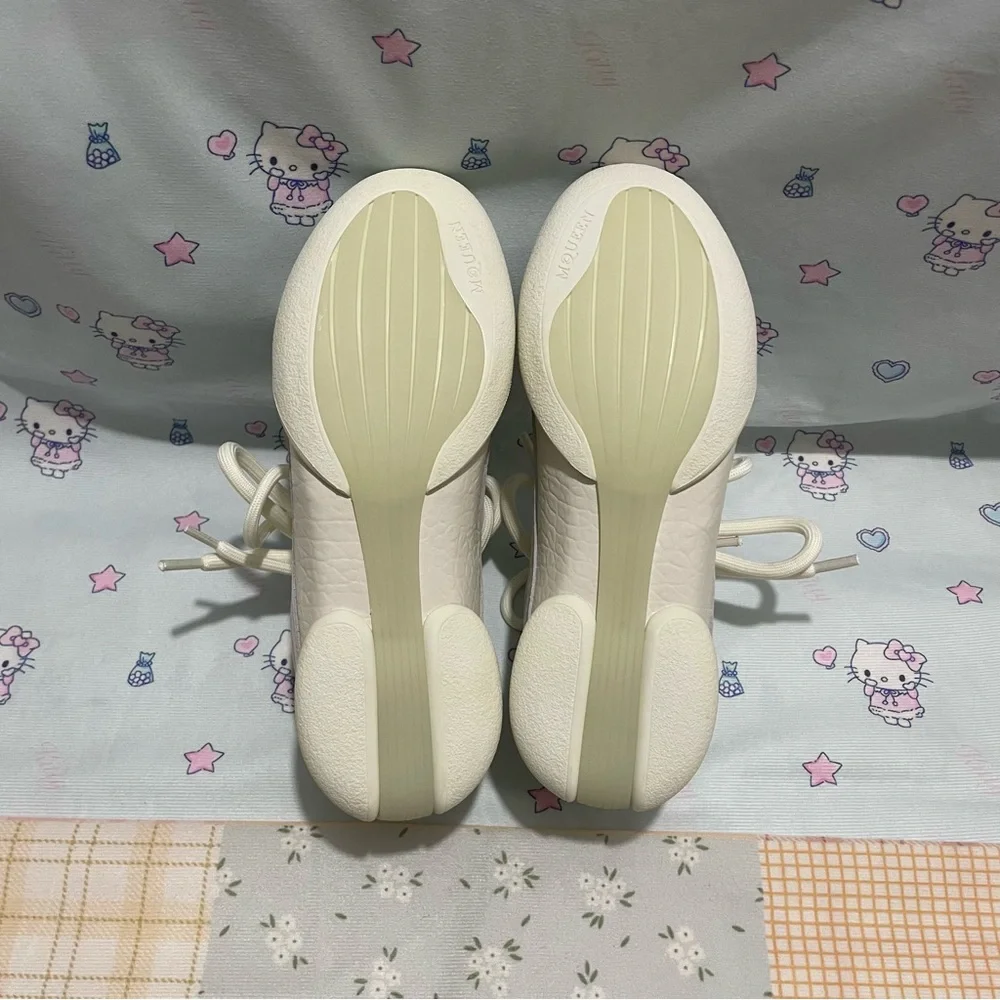 Alexander McQueen White Low-Top Leather Sneakers